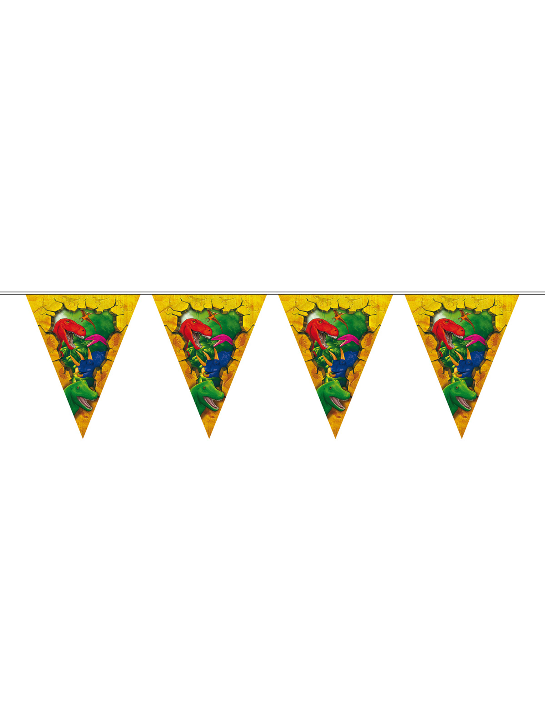 Dinosaurier-Wimpelgirlande Raumdekoration bunt 6m Dinosaurier-Wimpelgirlande Raumdekoration bunt 6m von FOLAT BV