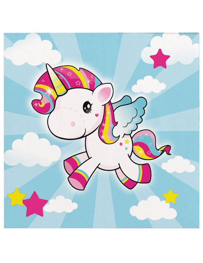 Einhorn-Servietten bunt 33 x 33cm Einhorn-Servietten bunt 33 x 33cm von FOLAT BV