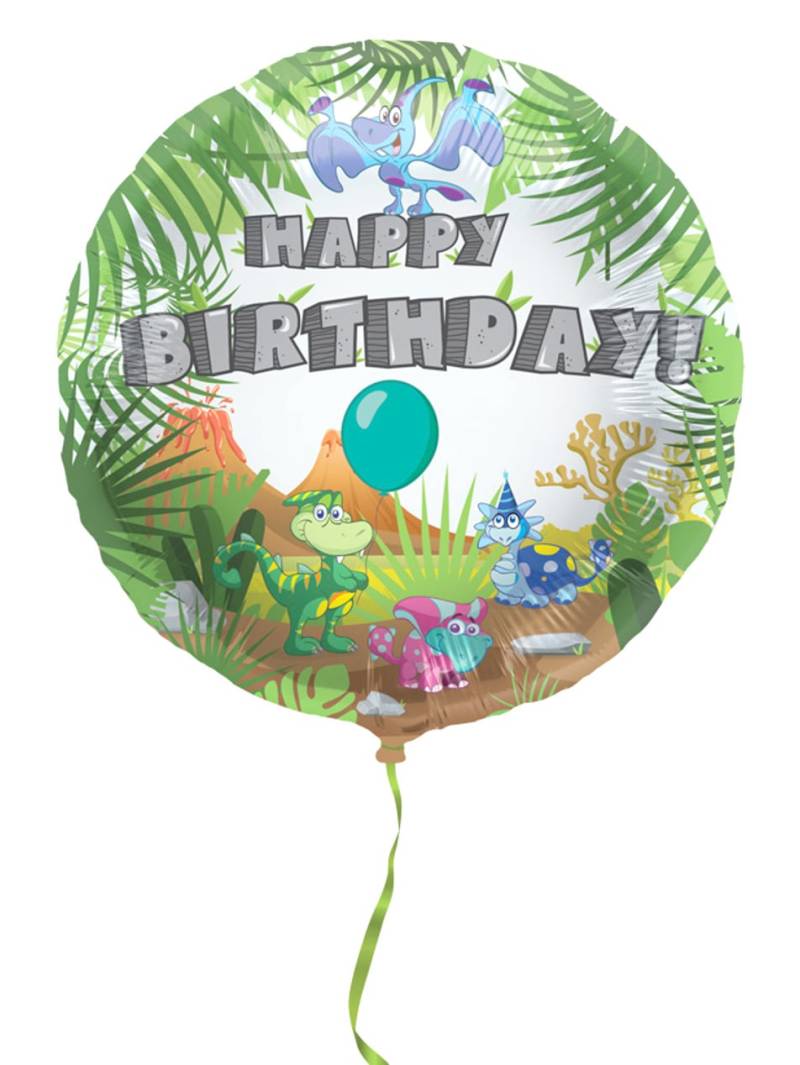Folienballon Happy Birthday Dinosaurier 45 cm von FOLAT BV