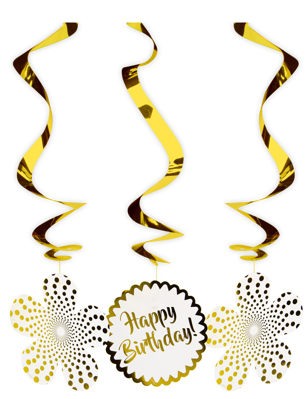 Happy Birthday-Hängespiralen 3 Stück goldfarben Happy Birthday-Hängespiralen 3 Stück goldfarben von FOLAT BV