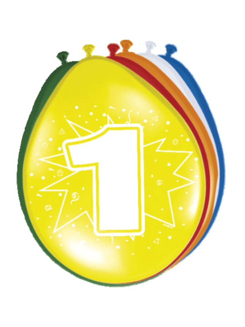 Luftballons 1. Geburtstag Party-Deko 8 Stück bunt 30cm Luftballons 1. Geburtstag Party-Deko 8 Stück bunt 30cm von FOLAT BV