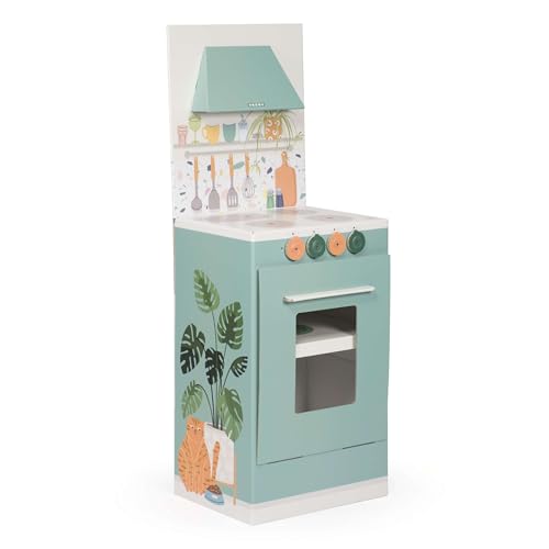 FOLDZILLA Herd für Kinderküche 110 x 41 x 33 cm Spielküche für Kinderzimmer aus Pappe - Lou von FOLDZILLA