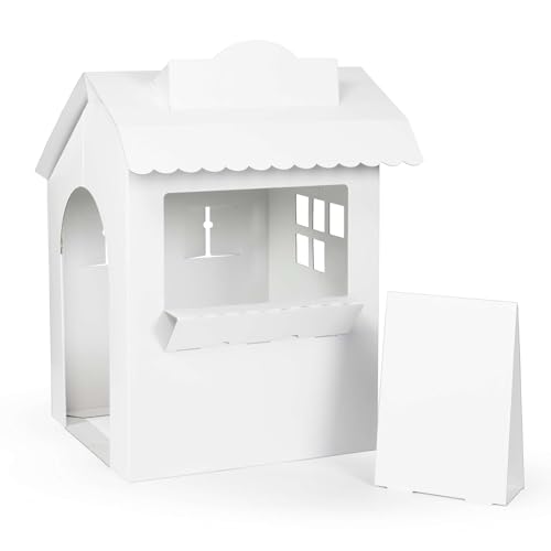 FOLDZILLA Kiosk Kaufladen für Kinder 105 x 75 x 75 cm Kaufmannsladen Supermarkt Verkaufsstand aus Pappe Marktstand - Weiß zum Bemalen und Bekleben FOLDZILLA Kiosk Kaufladen für Kinder 105 x 75 x 75 cm Kaufmannsladen Supermarkt Verkaufsstand aus Pappe Marktstand - Weiß zum Bemalen und Bekleben von FOLDZILLA