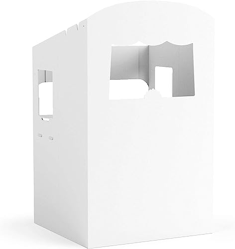 FOLDZILLA Puppentheater 0,75 x 0,70 x 1,25 m aus Pappe Theater Karton - Kasperletheater weiß zum Bemalen und Bekleben von FOLDZILLA
