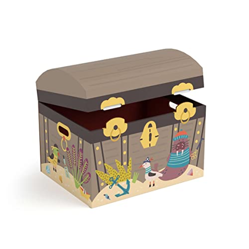 FOLDZILLA Schatztruhe 345 x 400 x 305 mm aus Pappe Schatzkiste, Piratenkiste für Kinder FOLDZILLA Schatztruhe 345 x 400 x 305 mm aus Pappe Schatzkiste, Piratenkiste für Kinder von FOLDZILLA