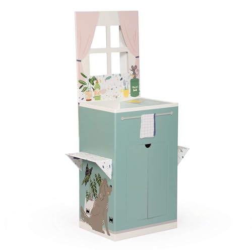 FOLDZILLA Spüle für Kinderküche 110 x 61 x 33 cm Spielküche für Kinderzimmer aus Pappe - Lou von FOLDZILLA