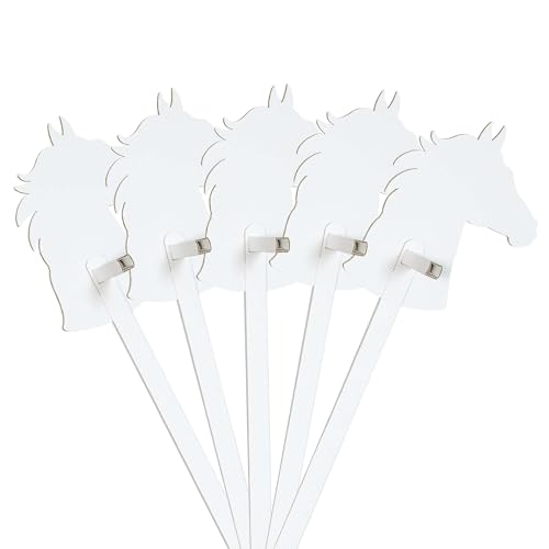 FOLDZILLA Steckenpferde Set aus Pappe 115 x 40 x 25 cm Hobbyhorse Stockpferde Pferd weiß zum Bemalen und Bekleben von FOLDZILLA