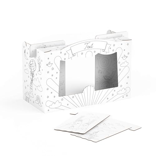 FOLDZILLA Tisch Puppentheater 47,3 x 75 x 38 cm aus Pappe Theater Karton - Kasperletheater inkl. Kulissen Miniregenbogen zum Ausmalen Wunschtext FOLDZILLA Tisch Puppentheater 47,3 x 75 x 38 cm aus Pappe Theater Karton - Kasperletheater inkl. Kulissen Miniregenbogen zum Ausmalen Wunschtext von FOLDZILLA