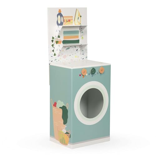 FOLDZILLA Waschmaschine für Kinderküche 110 x 41 x 33 cm Spielküche für Kinderzimmer aus Pappe - Lou von FOLDZILLA
