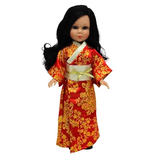 FOLK Naia Original Puppe, Handarbeit, 41 cm, Kollektion Geisha Kleid, Schwarz, japanischer Kimono FOLK Naia Original Puppe, Handarbeit, 41 cm, Kollektion Geisha Kleid, Schwarz, japanischer Kimono von FOLK