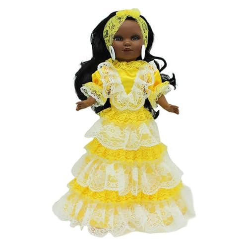 Folk Puppe Santera Simona Original Handwerkskunst 40 cm Mullata Religiöses Kleid Oshún Ochun. von FOLK