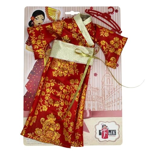 Geisha Puppe Folk Handwerk Japanische Kimono Rot und Gold für Puppen, Kollektion Sintra, Simona, Mari's, Pepa's oder Naia, 41 cm. Geisha Puppe Folk Handwerk Japanische Kimono Rot und Gold für Puppen, Kollektion Sintra, Simona, Mari's, Pepa's oder Naia, 41 cm. von FOLK