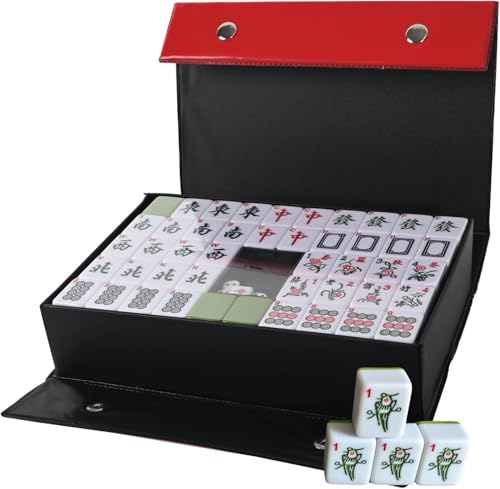 FOLLDALT Chinesisches Majong-Set, 3 x 2,25 cm, solide Struktur, leicht zu lesen, Mah Jongg-Spiel, 144-teiliges mittelgroßes Mahjong-Spielset, komplettes Majong-Spiel-Set für Reisen, Party FOLLDALT Chinesisches Majong-Set, 3 x 2,25 cm, solide Struktur, leicht zu lesen, Mah Jongg-Spiel, 144-teiliges mittelgroßes Mahjong-Spielset, komplettes Majong-Spiel-Set für Reisen, Party von FOLLDALT
