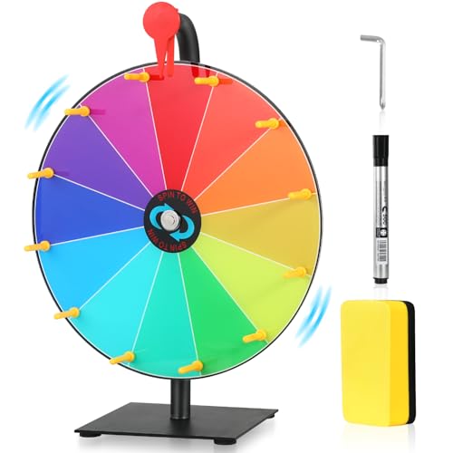FOLLDALT Glücksrad, Glücksrad zum Drehen,Buntes Tischglücksrad mit 12 Schlitzen,Glücksrad mit 1 Whiteboardmarker und Tafelradierer,Glücksradspiel für Karneval und Messen geeignet FOLLDALT Glücksrad, Glücksrad zum Drehen,Buntes Tischglücksrad mit 12 Schlitzen,Glücksrad mit 1 Whiteboardmarker und Tafelradierer,Glücksradspiel für Karneval und Messen geeignet von FOLLDALT