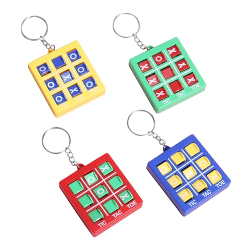 FOLODA 4 Stück Mini-Schachspiel-Schlüsselanhänger, Puzzle-Spiel-Spielzeug, lustiger drehbarer Schlüsselanhänger, Spielzeugtaschen-Anhänger, Schlüsselanhänger, Party-Geburtstagsgeschenke, von FOLODA