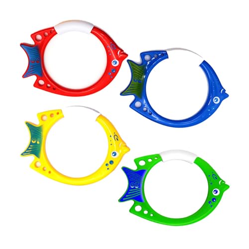 FOLODA 4PCS Unterwasser Trainingspool Tauchringe Schwimmbad Ringe Spielzeug Farbenfrohe Poolringe Tauchringe Pool Spielzeug Für Kinder Kindertauchen Spielzeug von FOLODA
