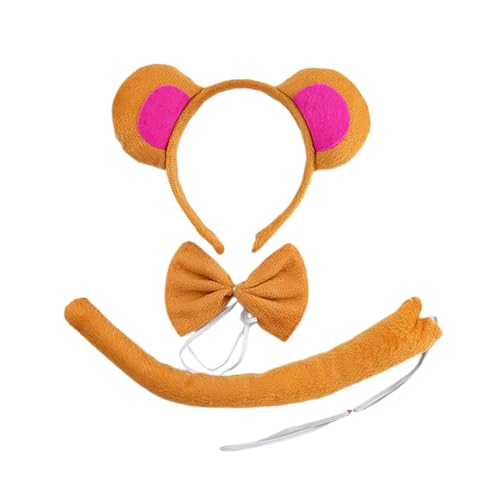 FOLODA Affenohren Stirnband Schwanzschleife Affen Cosplay Kostüm Für Kinder Halloween Geburtstagsfeier Bühnenauftritte Affen Kostüm Für Kinder Kleinkinder Jungen Erwachsene Damen Und von FOLODA