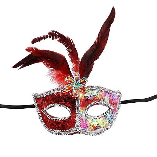 FOLODA Auftrittskostüm, halbes Gesicht, Halloween, Karneval, Festival, Maskerade, Ball, Party, Hochzeit, Halloween, halbes Gesicht, für Damen, Herren, Karneval, für Erwachsene, Maskerade von FOLODA