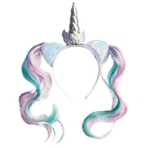 FOLODA Kinderhörnige Stirnband Mit Schönem Paillettenschwanz Für Geburtstagsfeier Und Kostüme Event Dressing Fish Hairband von FOLODA