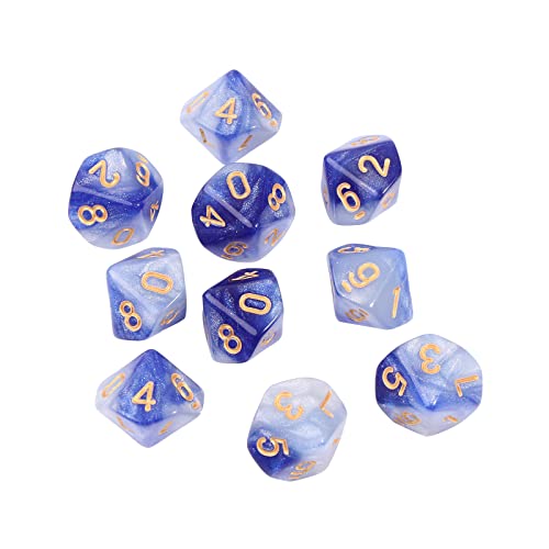 FOLODA Mehrfarbige 10 Stück 10-seitige Würfel D10 Spielen RPG Partyspiel Polyedrische Würfel Lustiges Familien Pub Club Spielzubehör FOLODA Mehrfarbige 10 Stück 10-seitige Würfel D10 Spielen RPG Partyspiel Polyedrische Würfel Lustiges Familien Pub Club Spielzubehör von FOLODA
