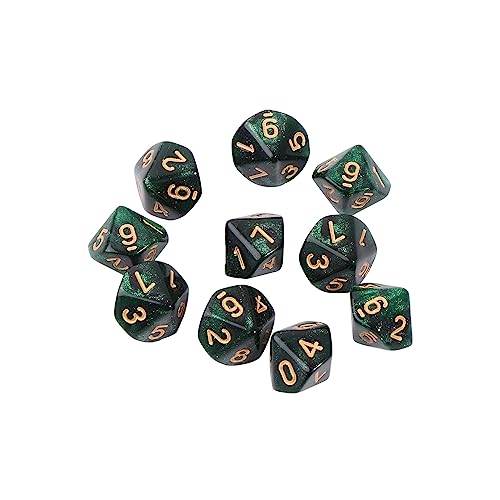 FOLODA Mehrfarbige 10 Stück 10-seitige Würfel D10 Spielen RPG Partyspiel Polyedrische Würfel Lustiges Familien Pub Club Spielzubehör FOLODA Mehrfarbige 10 Stück 10-seitige Würfel D10 Spielen RPG Partyspiel Polyedrische Würfel Lustiges Familien Pub Club Spielzubehör von FOLODA