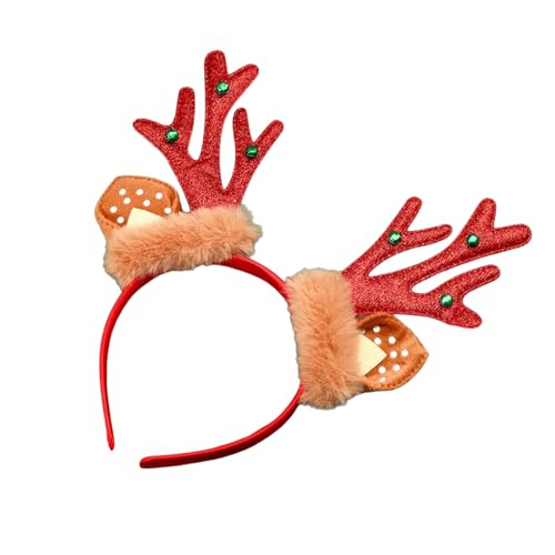 FOLODA Pelzige Stirnbandfoto Requisiten Lustige Stirnband Party Glocken Karaoke Party Haar Hoop Weihnachtsgeweih Für Weihnachtsbühne Stirnbänder Für Erwachsene von FOLODA