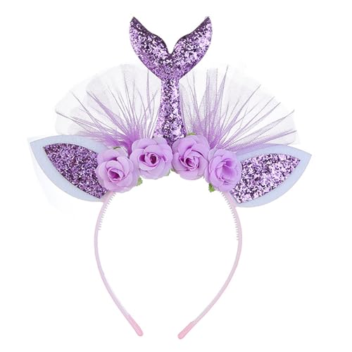 FOLODA Prinzessin Bei Large Hair Hoop Girls Geburtstagsfairy Fee Schimmernden Glitzer Wunderschönes Blumenmädchen Kostüm Versorgen Geburtstagsstirnband Für Mädchen von FOLODA