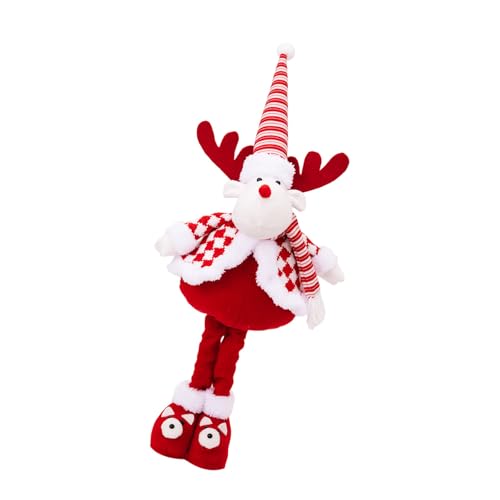 FOLODA Saisonal Dekorative Weihnachtsmann Snowman Deer Plüschpuppen Teleskoping Langbein Figur Spielzeug Für Heimfestival Desktop Orament von FOLODA