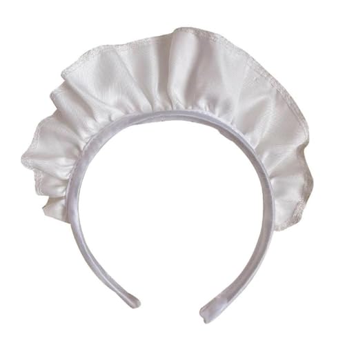 FOLODA Weiß Rüschen Stirnband Dienstmädchen Haar Hoop Wunderschöne Süße Gothic Kopfschmuck Cosplay Haar Zubehör Dienstmädchen Kopfschmuck Gothic Headwear, Einheitsgröße FOLODA Weiß Rüschen Stirnband Dienstmädchen Haar Hoop Wunderschöne Süße Gothic Kopfschmuck Cosplay Haar Zubehör Dienstmädchen Kopfschmuck Gothic Headwear, Einheitsgröße von FOLODA