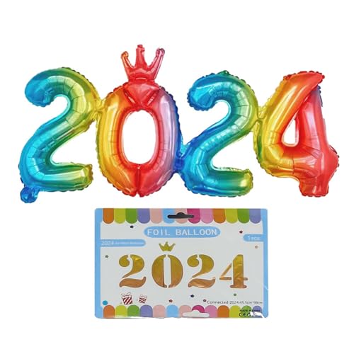 Folien Zahlenballon 2024 Und Auffällige Neujahrsdekoration Für Neujahrsfeiern 2024 Festival Partyzubehör 2024-Ballon von FOLODA