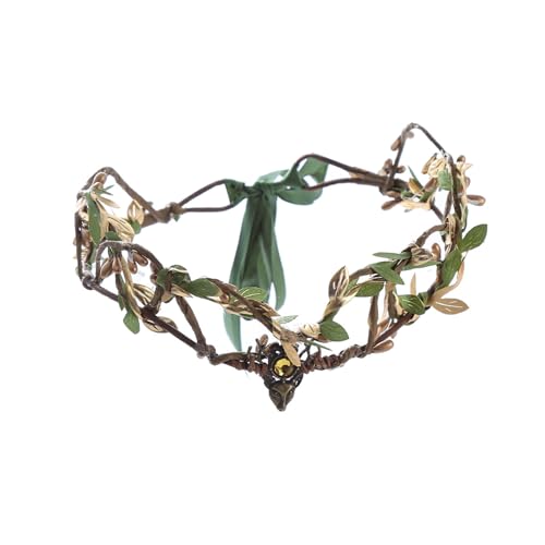 Modellshow Blumenkrone Mit Anhänger Dekors Ethnisches Stirnband Für Mädchen Cosplay Fairy Für Halloween Barockstirnband Hochzeits Stirnbänder Frau von FOLODA