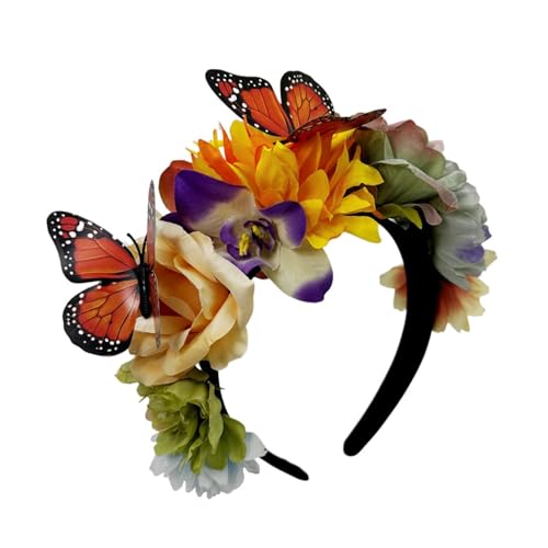 Schmetterlingsblumenstirnband Für Den Des Toten Erwachsenen Teens Mexiko Festival Accessoires Haarhoop Für Karnevale Versammlung Schmetterlingsblumenstirnband Für Den Des Toten Erwachsenen Teens Mexiko Festival Accessoires Haarhoop Für Karnevale Versammlung von FOLODA