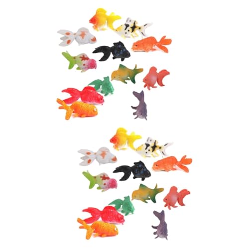 24 STK Künstlicher Aquarienfisch - Bad- Spielzeug. Schwebende Goldfischverzierung Spielzeug Fee Mini Fake Goldfish. Gummi- Fischtankdekoration. Kind Tier Geschenk von FOMIYES