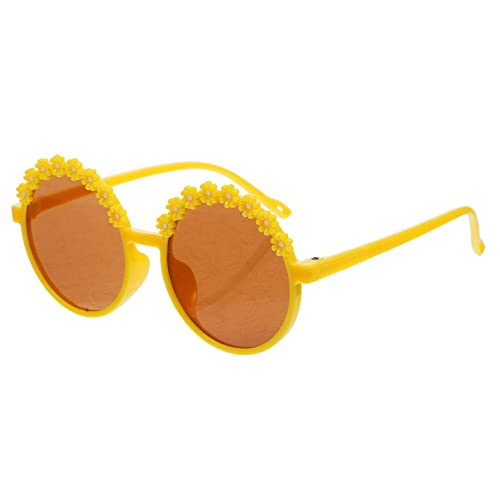 FOMIYES 1 Paar kleine Gänseblümchen- Kind Gläser Sonnenbrillen für Mädchen Henne Blumenmädchen dekorative für party lustige brille Stk Yellow von FOMIYES
