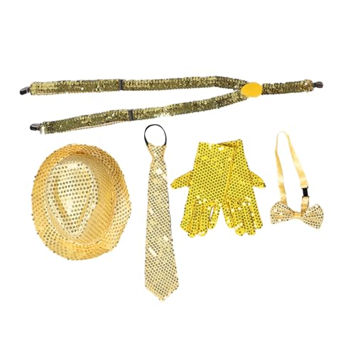 FOMIYES 1 Satz Disco Kostüm Zubehörset für Frauen Teiliges Set mit Glänzendem Pailletten Hut Krawatte Hosenträger Handschuhen für Jahre Retro Partys und Fancy Dress Events FOMIYES 1 Satz Disco Kostüm Zubehörset für Frauen Teiliges Set mit Glänzendem Pailletten Hut Krawatte Hosenträger Handschuhen für Jahre Retro Partys und Fancy Dress Events von FOMIYES