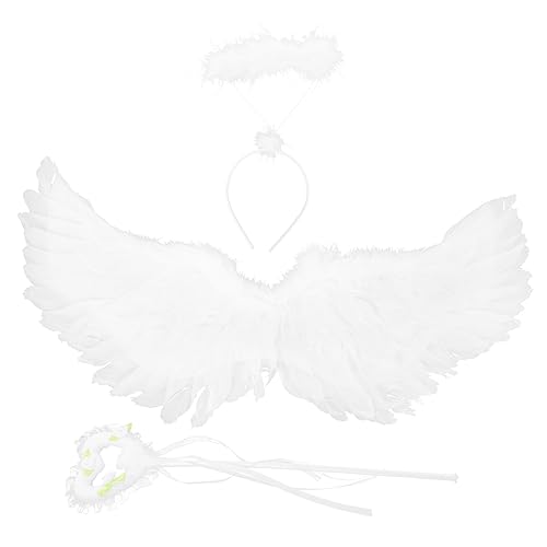 FOMIYES 1 Satz Engelsflügel Kostümset für Teiliges mit Heiligenschein Zauberstab Accessoires für Karneval Halloween Cosplay Leicht Langlebig für Bühnenaufführungen FOMIYES 1 Satz Engelsflügel Kostümset für Teiliges mit Heiligenschein Zauberstab Accessoires für Karneval Halloween Cosplay Leicht Langlebig für Bühnenaufführungen von FOMIYES