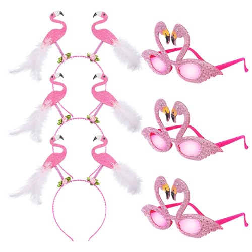FOMIYES 1 Satz Flamingo Haarreif und Brille Teiliges Party Accessoire für Teenager Bequeme und Langlebige Flamingo Brille Einzigartiger Haarreif für Strand und Hawaii von FOMIYES