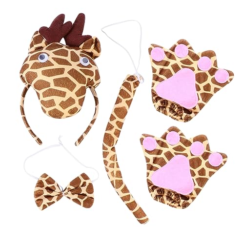 FOMIYES 1 Satz Giraffen Kostüm Set für Teiliges Cosplay Zubehör mit Haarreif Handschuhen Fliege und Lustiges Tierkostüm für Partys und Karneval FOMIYES 1 Satz Giraffen Kostüm Set für Teiliges Cosplay Zubehör mit Haarreif Handschuhen Fliege und Lustiges Tierkostüm für Partys und Karneval von FOMIYES
