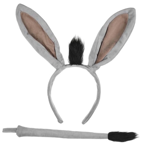 FOMIYES 1 Satz Graues Esel -Set Cosplay Plüsch stirnband Eselsohren Haarband Anziehzubehör Esel-Kostümzubehör Tieres Ohrhaarband Haarschmuck für Party Garn Grey FOMIYES 1 Satz Graues Esel -Set Cosplay Plüsch stirnband Eselsohren Haarband Anziehzubehör Esel-Kostümzubehör Tieres Ohrhaarband Haarschmuck für Party Garn Grey von FOMIYES