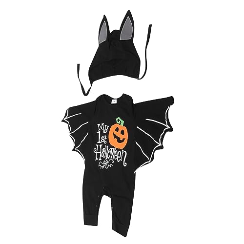 FOMIYES 1 Satz Halloween- -Haremsanzug mit Fledermaus-Anzug Kleinkind Kostüm Babyanzug Babymütze halloween outfit Halloween Babykleidung Säuglingskleidung Babyoveralls Stoff von FOMIYES