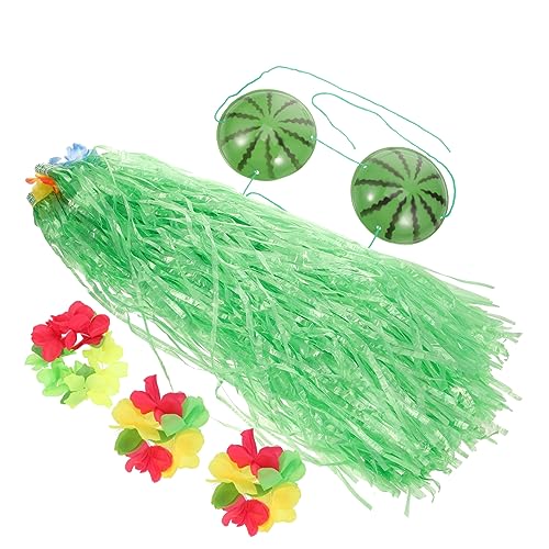 FOMIYES 1 Satz Hawaiian Kostümset für Damen Teiliges mit Grasrock Wassermelonen Mehrfarbigem Haarband Armbändern Strandpartys Geburtstagsfeiern Luau Events FOMIYES 1 Satz Hawaiian Kostümset für Damen Teiliges mit Grasrock Wassermelonen Mehrfarbigem Haarband Armbändern Strandpartys Geburtstagsfeiern Luau Events von FOMIYES