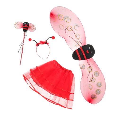 FOMIYES 1 Satz Käferflügelrockset Karnevalskostüme Cosplay-fee Zauberstab Halloween-marienkäfer-stirnband Feenstab Cosplay-marienkäfer-kostüm Marienkäfer-kostümflügel Rot FOMIYES 1 Satz Käferflügelrockset Karnevalskostüme Cosplay-fee Zauberstab Halloween-marienkäfer-stirnband Feenstab Cosplay-marienkäfer-kostüm Marienkäfer-kostümflügel Rot von FOMIYES