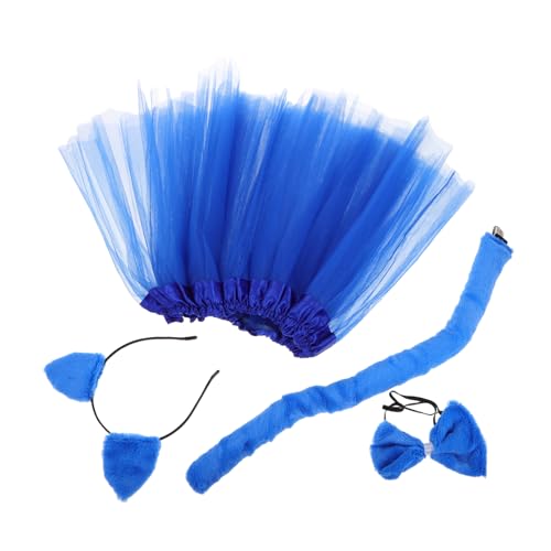 FOMIYES 1 Satz Katzenohren Kostümset für Stirnband mit Katzenohren Tutu Rock Fliege für Karneval Halloween Partys Süße Tierkostümaccessoires für Kleine von FOMIYES