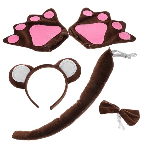 FOMIYES 1 Satz Kostümset für Affenohren Stirnband Fliege Handschuhen Zubehör für Lustige Auftritte Cosplay Aktivitäten Verschiedene Anlässe Feiern von FOMIYES