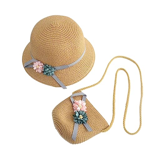 FOMIYES 1 Satz Strohhut mit Breiter Krempe und Umhängetasche Strandset für Kleine Prinzessinnen Khaki FOMIYES 1 Satz Strohhut mit Breiter Krempe und Umhängetasche Strandset für Kleine Prinzessinnen Khaki von FOMIYES