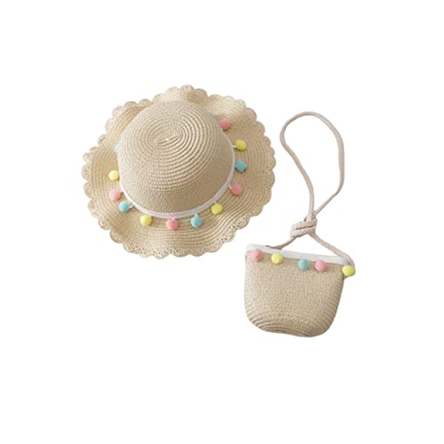 FOMIYES 1 Satz Strohhut mit Bunten Kleinen Kugeln Cosplay Set mit Umhängetasche Beige für Outdoor Aktivitäten Sonnenschutz und Stilvolles FOMIYES 1 Satz Strohhut mit Bunten Kleinen Kugeln Cosplay Set mit Umhängetasche Beige für Outdoor Aktivitäten Sonnenschutz und Stilvolles von FOMIYES