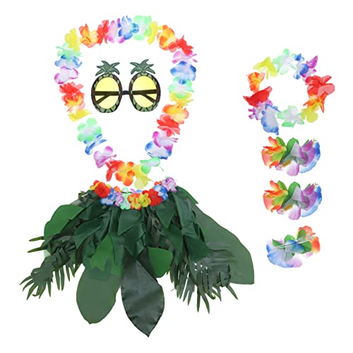 FOMIYES 1 Satz Tropisches Hawaii Kostümset mit Blätterrock Sonnenbrille Blumenkette Haarband Armbändern Haarclip Hawaii Themenpartys Sommerfeste Fotoshootings FOMIYES 1 Satz Tropisches Hawaii Kostümset mit Blätterrock Sonnenbrille Blumenkette Haarband Armbändern Haarclip Hawaii Themenpartys Sommerfeste Fotoshootings von FOMIYES