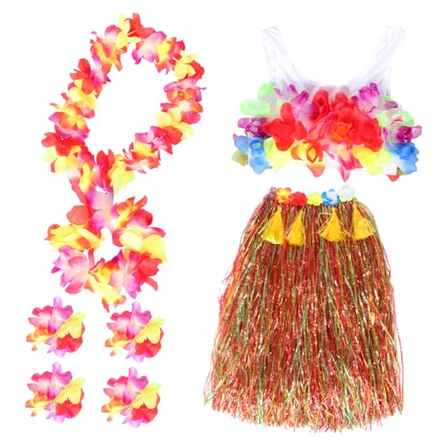 FOMIYES 1 Satz Verdickter Grasrockanzug Zubehör Kostüme Strand Lei Tropische Girlande Für Erwachsene Outfits Thematisiert Hula-tanz-girlande Yellow Kunststofffaser von FOMIYES
