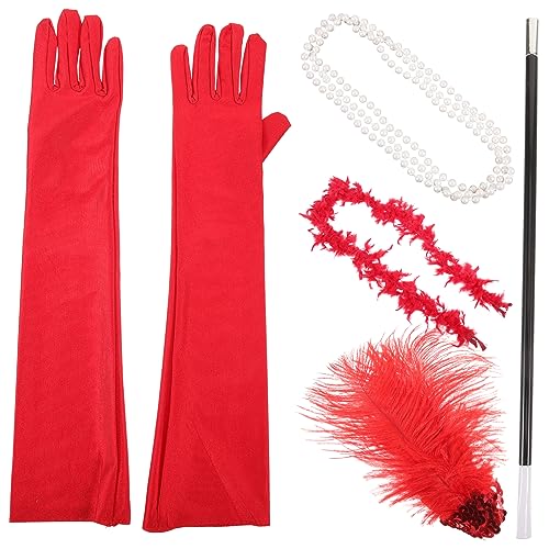 FOMIYES 1 Set Blumenmädchen Kostümset Im Stil Der 1920Er Jahre Halloween Ankleide Lange Handschuhe Halloween Cosplay Zubehör Zigarettenstange Halloween Schmuckset Für Mädchen von FOMIYES