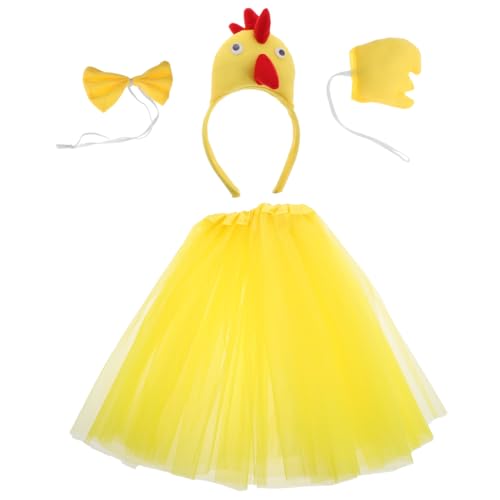 FOMIYES 1 Set Hahnenkleid Hühnerkostüm Zubehör Kleider Für Kleine Mädchen Bauernhoftierkostüm Kleider Für Kleinkinder Mädchen Stirnband Und Tutu Rock Kinderkleider Stoff Gelb FOMIYES 1 Set Hahnenkleid Hühnerkostüm Zubehör Kleider Für Kleine Mädchen Bauernhoftierkostüm Kleider Für Kleinkinder Mädchen Stirnband Und Tutu Rock Kinderkleider Stoff Gelb von FOMIYES